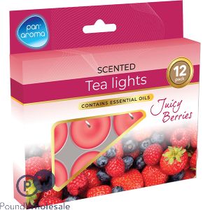 Pan Aroma Juicy Berries Scented Tea Lights 12 Pack