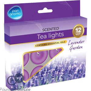 Pan Aroma Lavender Garden Scented Tea Lights 12 Pack