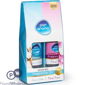 Pan Aroma Pure Cotton & Floral Fresh Scented Fragrance Oil 2 Pack