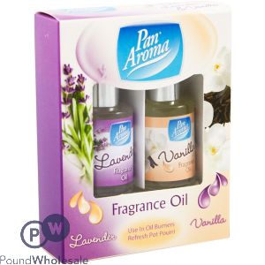 Pan Aroma Lavender & Vanilla Fragrance Oils 10ml 2 Pack