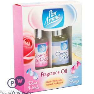 Pan Aroma Rose Petals &amp; Ocean Breeze Fragrance Oils 10ml 2 Pack