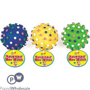 Pets Play Squeaky Dog Ball Assorted Colours