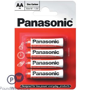 Panasonic AA Zinc Batteries 4 Pack