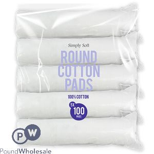 Simply Soft Round Cotton Pads 5 X 100 Pack