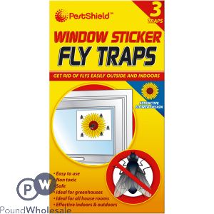 PestShield Window Sticker Fly Traps 3pk