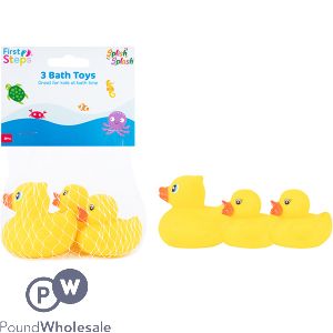 First Steps Vinyl Duck Family Bath Toy 3 Pack