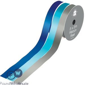 Giftmaker Blue Assorted Colours Ribbon Reel 3 X 2m