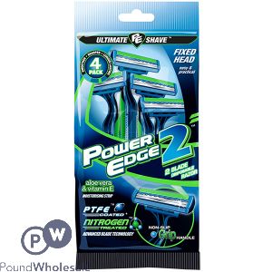 Power Edge 2 Blade Moisturising Disposable Razor 4 Pack