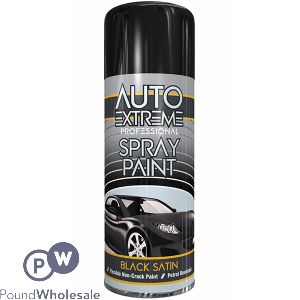 Auto Extreme Professional Black Satin Spray Paint 400ml