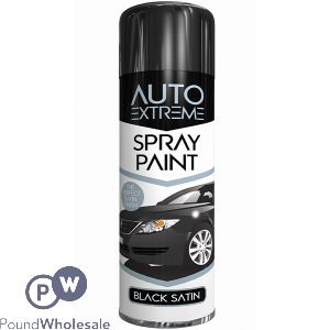 Auto Extreme Automotive Black Satin Spray Paint 250ml