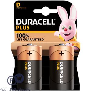 Duracell Plus LR20/MN1300 D 1.5V Batteries 2 Pack