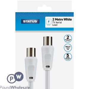 Status White 5mm Tv Aerial Lead 2m Cdu