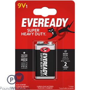 Eveready Super Heavy Duty Carbon Zinc 9V Battery