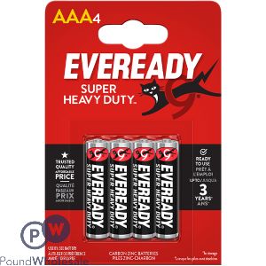 Eveready Super Heavy Duty Aaa Batteries 4 Pack