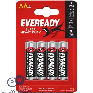 Eveready Super Heavy Duty Aa Batteries 4 Pack