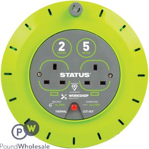 Status 13amp 2-way Extension Reel 5m