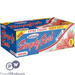 Sealapack Simply Seal Extra Strong Food Bags 18cm X 20cm 8 Pack