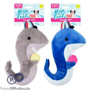 Smart Choice Summer Shark Squeaky Plush Dog Toy Assorted Colours