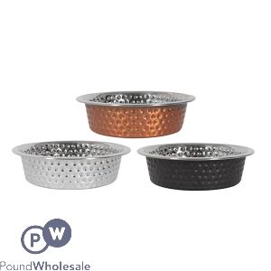 Smart Choice Hammered Stainless Steel Pet Bowl 350ml Assorted Colours