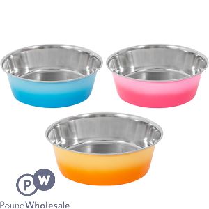 Smart Choice Summer Ombre Stainless Steel Pet Bowl 800ml Assorted Colours