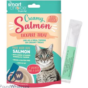 Smart Choice Creamy Salmon Lick Cat Treat 7 Pack 84g