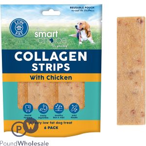 Smart Choice Chicken Collagen Strip Dog Treats 6 Pack 120g