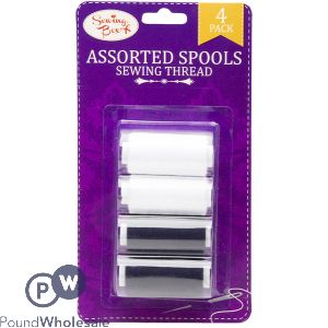 Sewing Box Black & White Sewing Thread 4 Pack