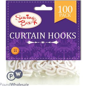 Sewing Box Curtain Hooks 100 Pack