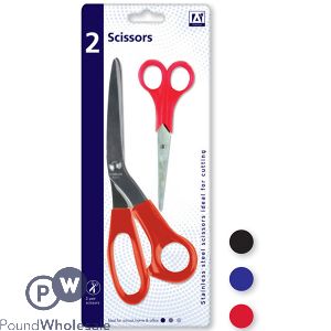 Scissors 4" & 8" Assorted Colours 2-pack