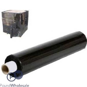 Heavy Duty 20 Microns Black Pallet Shrink Pallet Wrap 400mm X 200m