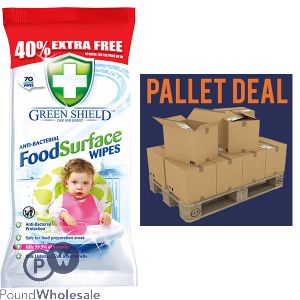 Greenshield Anti-Bacterial Food Surface Wipes 70 Pack Pallet Deal