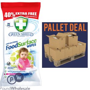 Greenshield Anti-bacterial Food Surface Wipes 70 Pack Pallet Deal