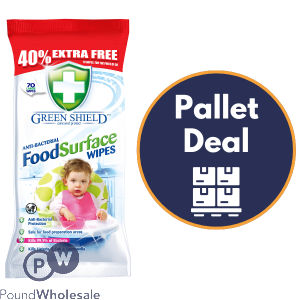 Greenshield Anti-bacterial Food Surface Wipes 70 Pack Pallet Deal