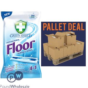 Greenshield Anti-Bacterial 4-In-1 Floor Wipes 24 Sheets Pallet Deal
