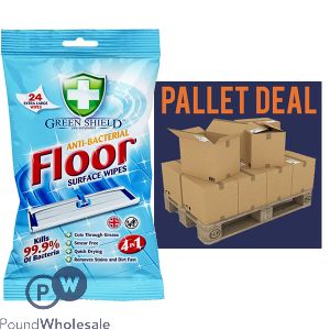 Greenshield Anti-bacterial 4-in-1 Floor Wipes 24 Sheets Pallet Deal