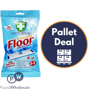 Greenshield Anti-bacterial 4-in-1 Floor Wipes 24 Sheets Pallet Deal