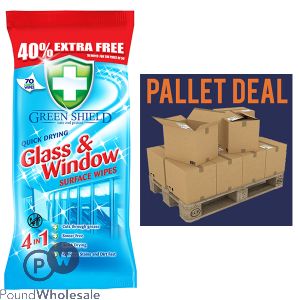 Greenshield Glass & Window Wipes 70 Sheets Pallet Deal