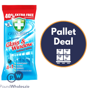 Greenshield Glass & Window Wipes 70 Sheets Pallet Deal