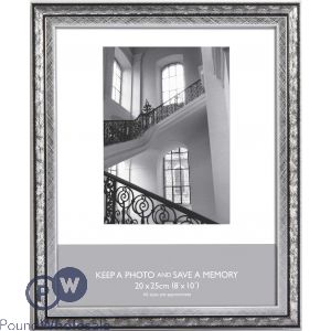 Photo Frame Silver Swirl 8" X 10"