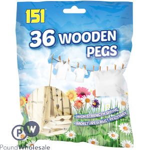 151 Wooden Clothes Pegs 36 Pack