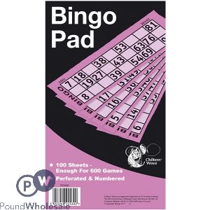 Chiltern Wove 100 Sheet Perforated & Numbered Bingo Pad