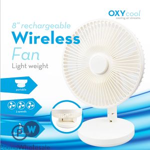 Oxycool Rechargeable Wireless Fan 8"