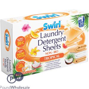 Swirl Non-Bio Tropical Laundry Detergent Sheets 20 Pack