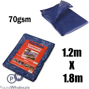 Polytarps Economy Polyethylene 70gsm Blue & Green Tarpaulin 1.2m X 1.8m