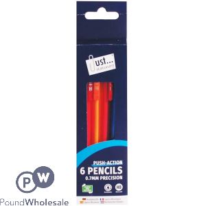Just Stationery Eraser Tip Mechanical Pencils 6 Pack