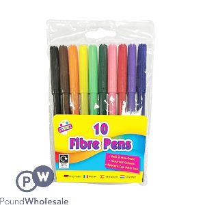Artbox Assorted Colour Fibre Tip Colouring Pens 10 Pack
