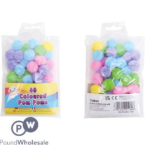 Artbox Coloured Pom Poms 2.5cm 40 Pack