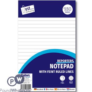 Just Stationery 50gsm Ruled Reporter Notepad 160 Pages