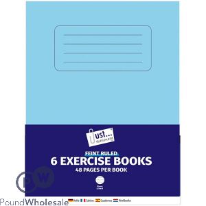 Just Stationery White Lined 6 Exercise Books