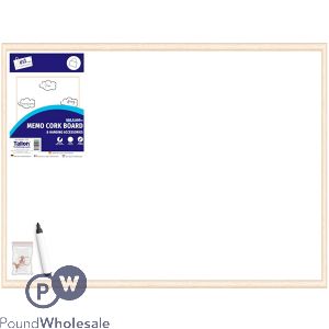 Just Stationery Pine Frame Dry-wipe Board & Accessories 600 X 800mm